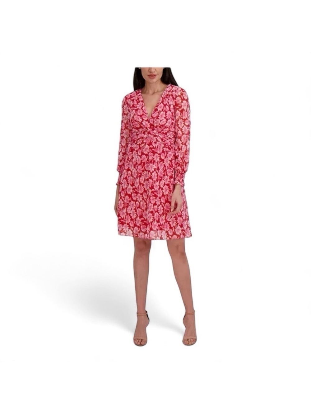 Julia Jordan Floral Long Sleeve Chiffon Dress Sz 12